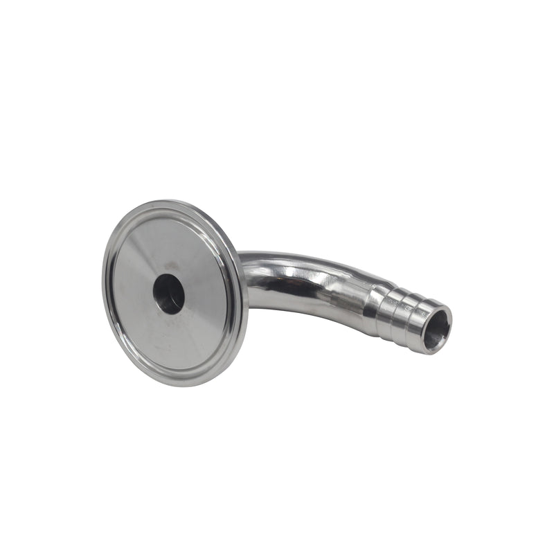 Tri Clamp 1.5" x 1/2" Barb w/ 90 Degree Elbow Stainless Stee 304