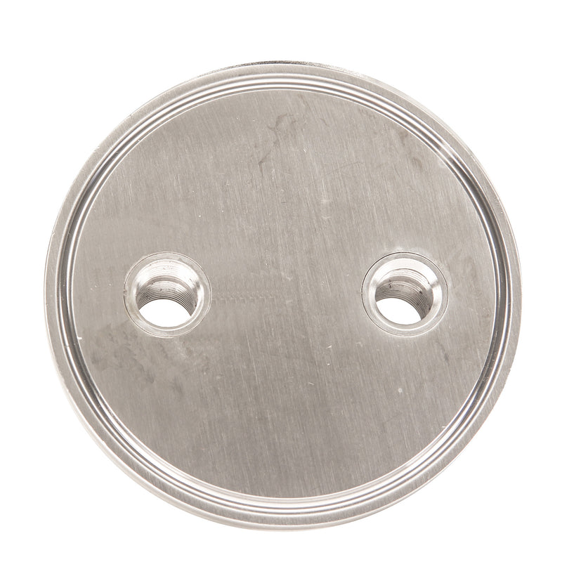 Spool Lid Tri Clamp 3" w/ (2) 1/4" FNPT