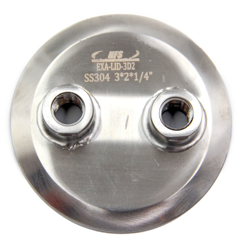 Spool Lid Tri Clamp 3" w/ (2) 1/4" FNPT
