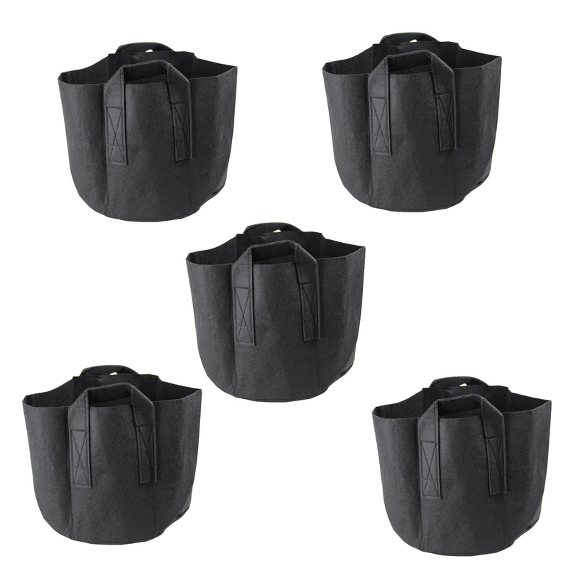 HYDROPONIC DEPOT Aeration Fabric Pot/Plant Grow Bag w/Handles (Black)