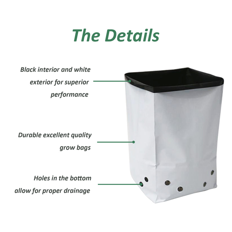 HYDROPONIC DEPOT Black & White Grow Bags Planters Panda Film
