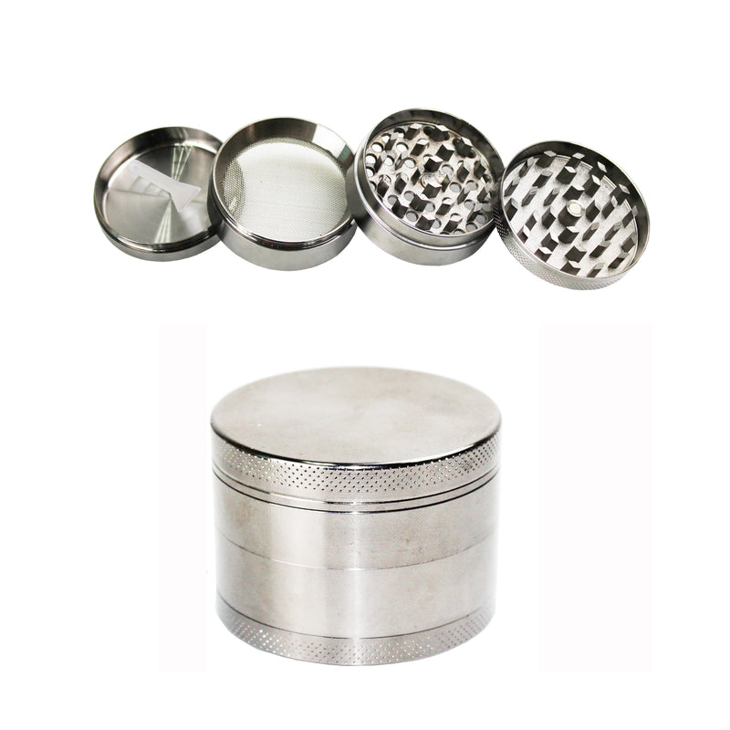 4 Piece 2" /5CM Spice Herb Grinder Zinc Alloy -Ancient Silver