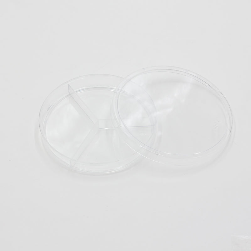 90mm x 15mm Lab Plastic Petri Dish Y-Plate 3 Compartments 10PC/PAK