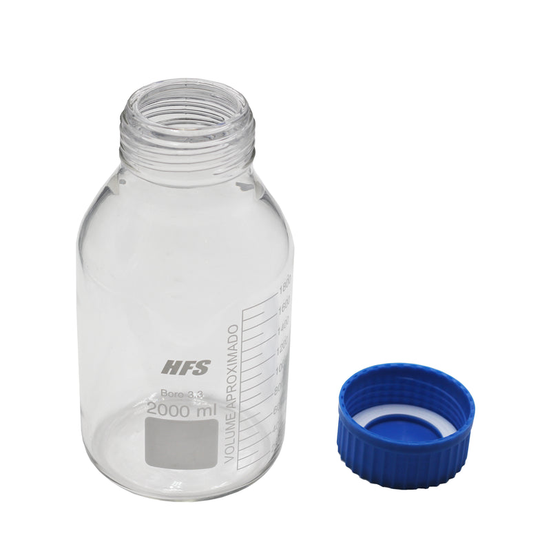Laboratory Glass Bottles with PP Screw Cap, GL 80, 2 L