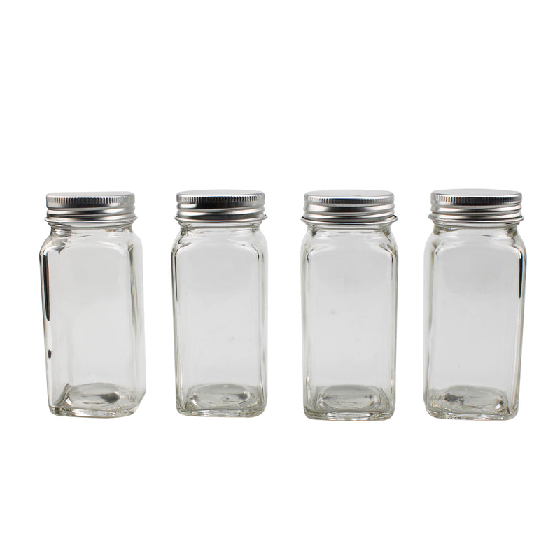 12-Pack 4 Ounce Square Spice Bottles w/label