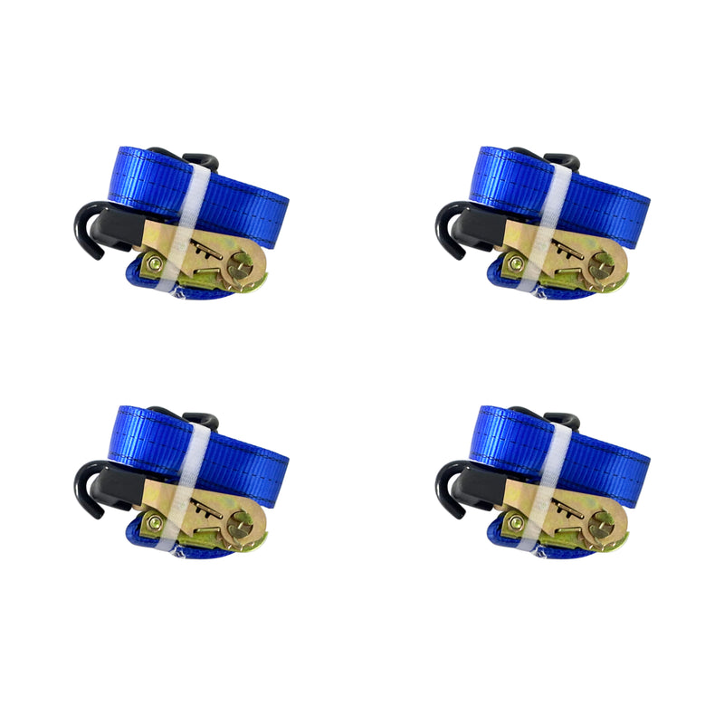 4pcs 1-1/2" x 15ft Heavy Duty Ratchet Cargo Tie Down Straps 3000 lbs