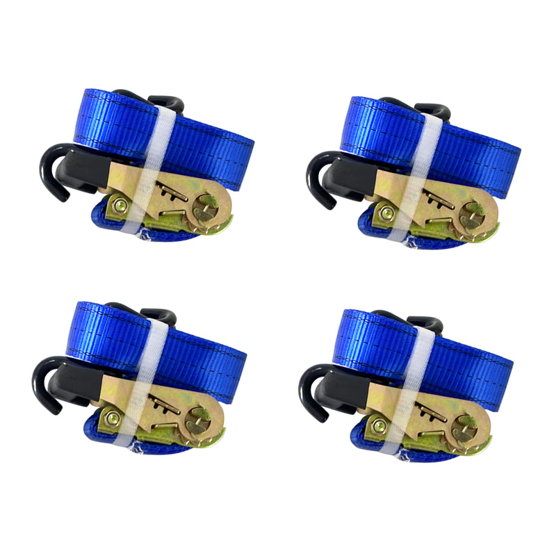 4pcs 1-1/2" x 15ft Heavy Duty Ratchet Cargo Tie Down Straps 3000 lbs