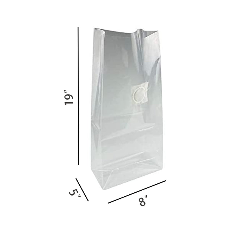 HYDROPONIC DEPOT 50PC Mushroom Bags, Mushroom Grow Bag 8"X5"X19", 0.5 Micron Filter 3 Mil PP