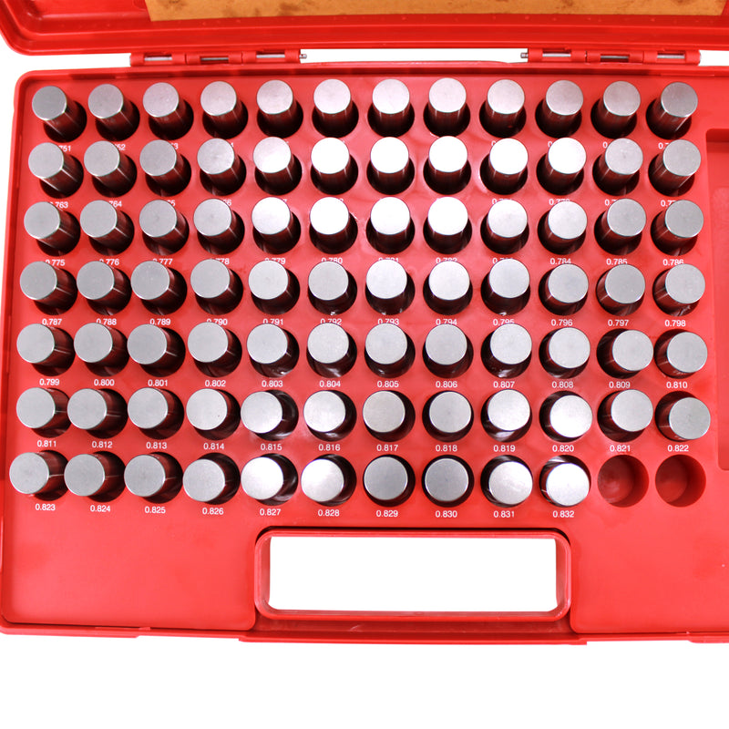 82 PCS M5 .751-.832" Class ZZ Steel Pin Gage Set Plus