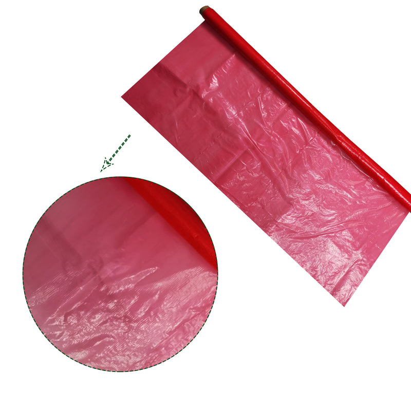 HYDROPONIC DEPOT 1 Mil LLDPE 4X50FT Anti-UV Red Plastic Film Plastic Mulch for Carrots, Corn, Leeks