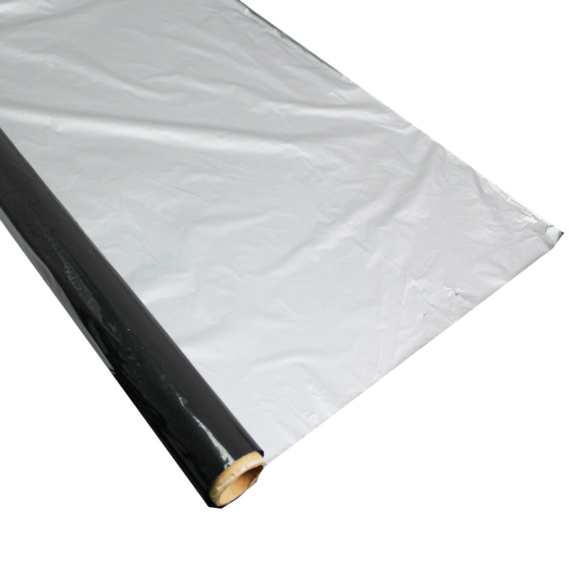 HYDROPONIC DEPOT 1 Mil LLDPE Silver Black Metallic Plastic Mulch Plastic Film for Fruits, Vegetables, Crops, Greenhouse, Garden