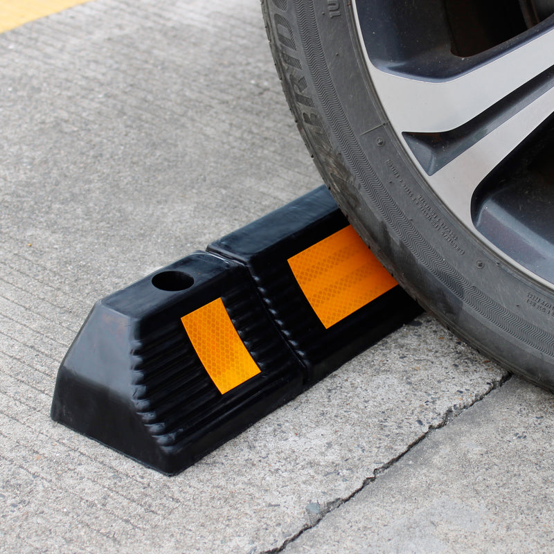 2PC Parking Stopper for Garage Floor, Blocks Car Wheels as Parking Aid