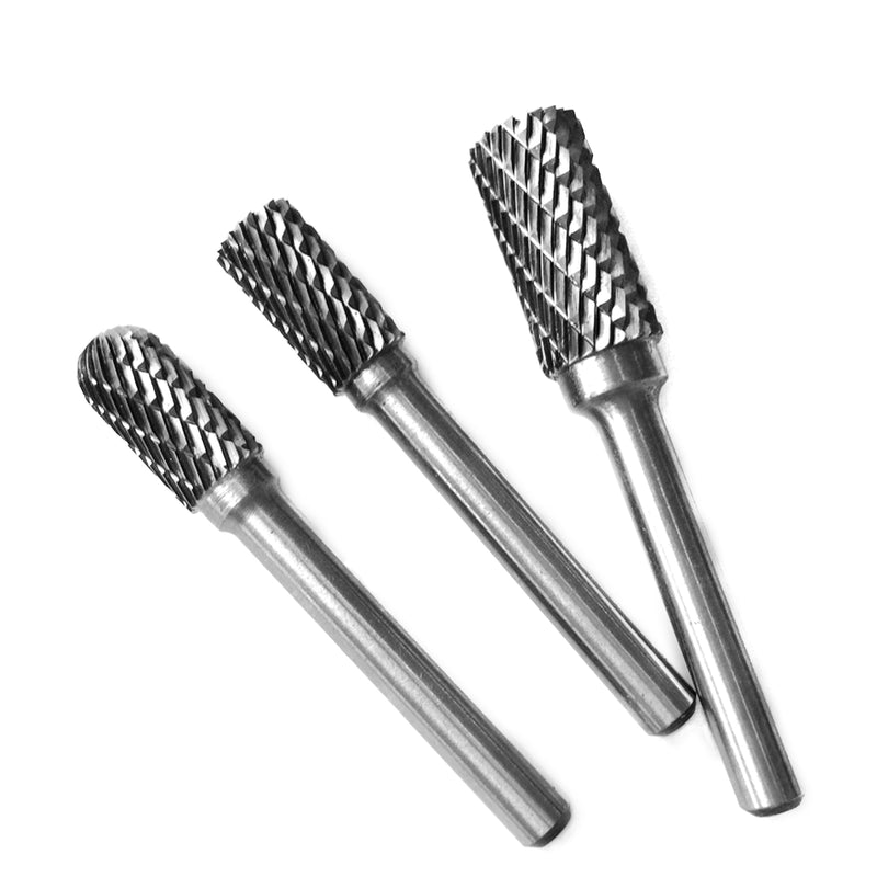 8 Pieces Double Cut Carbide Rotary Burr Set With 1/4-Inch Shank