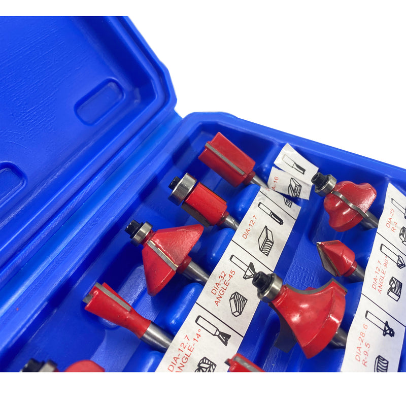 Round Over Router Bit Woodworking Drill Tool Set Pack of 12Pcs