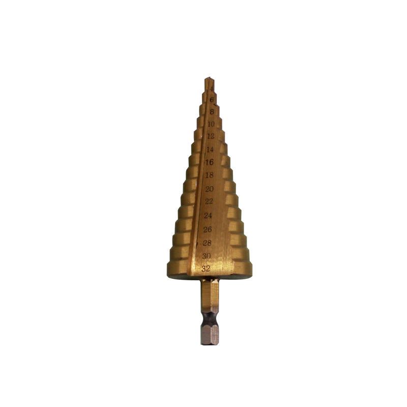 3PCS HSS Step Bits, High Speed Steel Step Drill Bits Set (4-12mm, 4-20mm and 4-32 mm) Cone Drill Bits Hole Cutter for Wood, Stainless Steel, Sheet Metal
