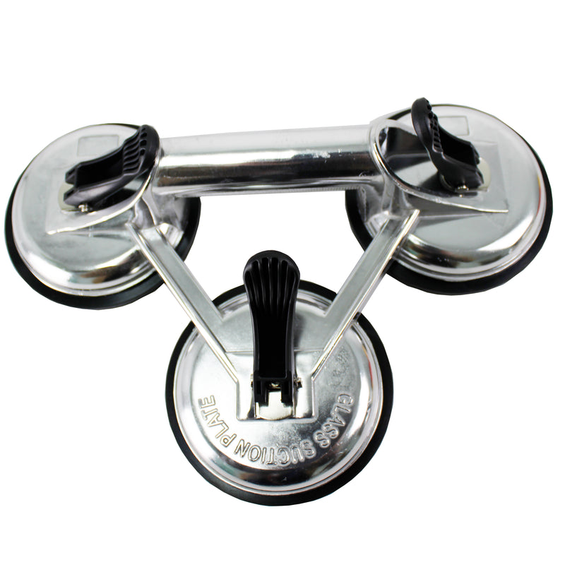 Heavy Duty Aluminum Three Handle Suction Cup Plate Professional Glass Puller Lifter Gripper 340lbs