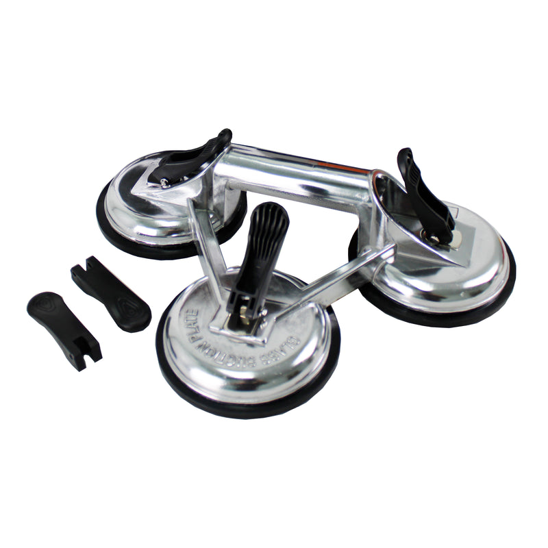 Heavy Duty Aluminum Three Handle Suction Cup Plate Professional Glass Puller Lifter Gripper 340lbs
