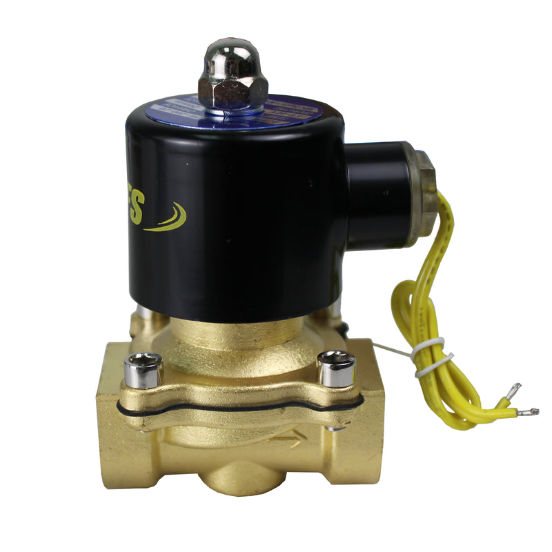 110V Ac 3/4" Electric Solenoid Valve Water Air Gas, Fuels N/C - Brass