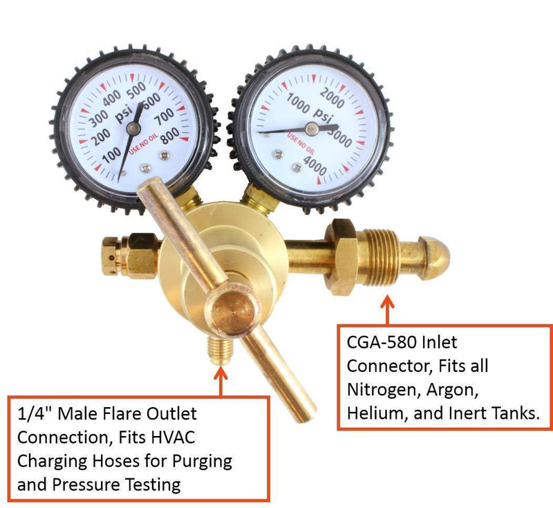 HFS(R) Nitrogen Regulator, 0-400 PSI Delivery, Brass