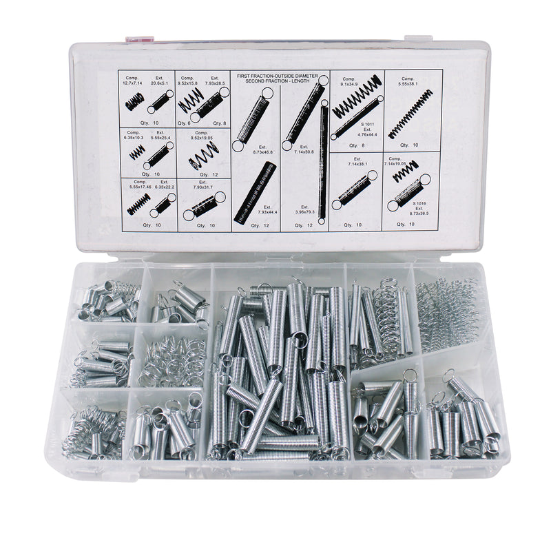 200PCS Metal Steel Spring Electrical Hardware Spring Set Drum Extension Tension Springs Pressure Assortment Kit