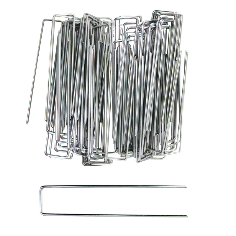 100PCS 6-Inch Garden Landscape Sod Staples - 11-Gauge Pins - Stakes for Weed Barrier Fabric, Ground Cover and Landscaping
