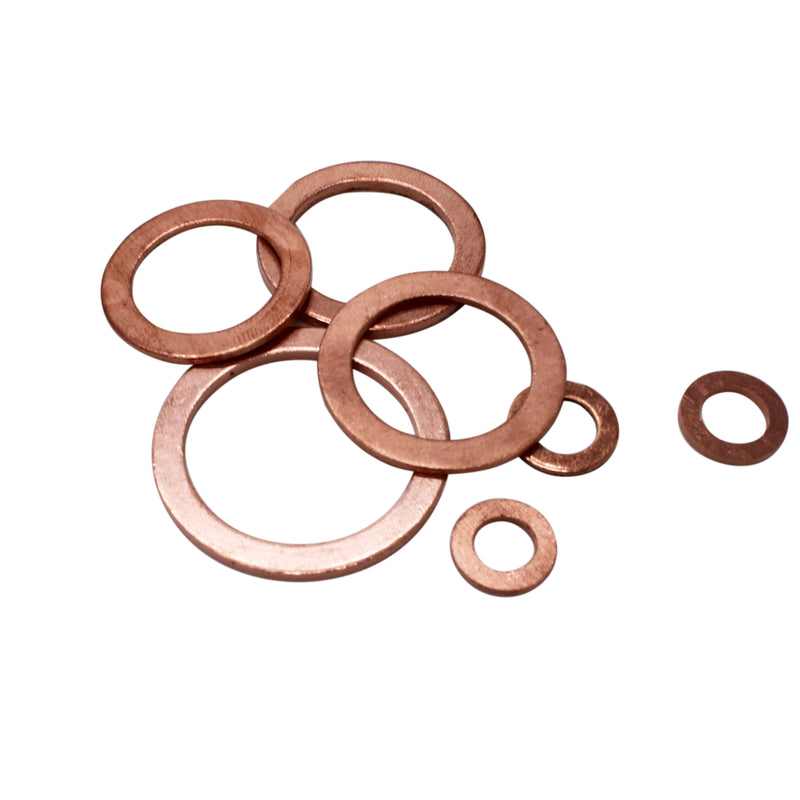 300Pcs 12 Sizes Copper Metric Sealing Washers Assortment Set