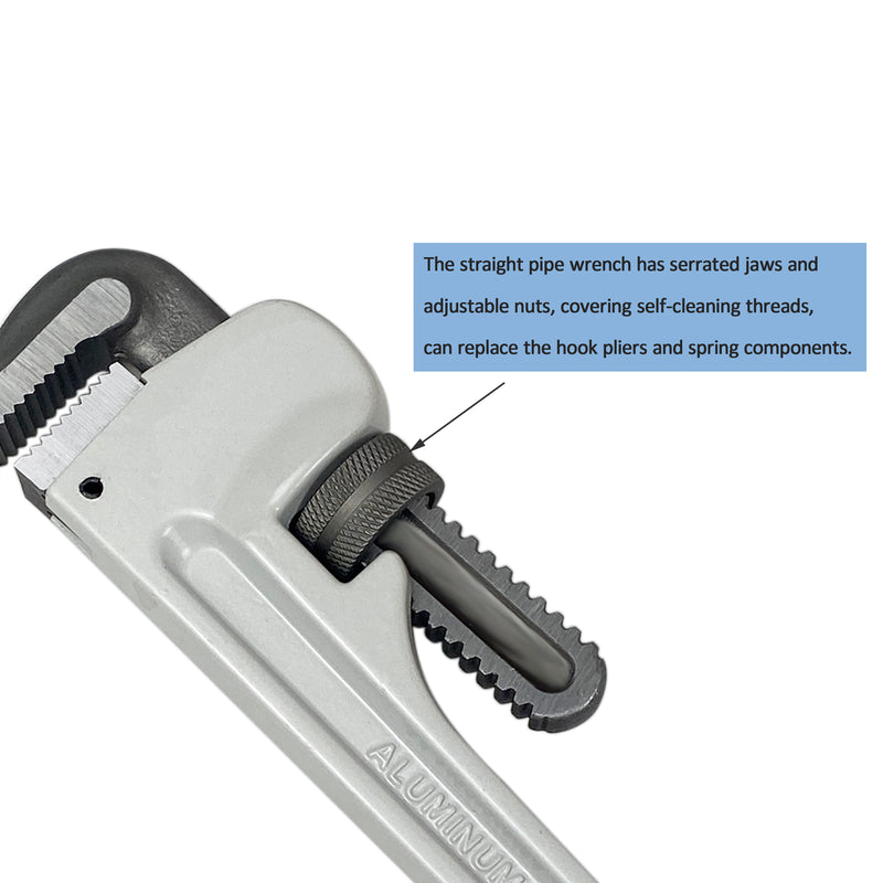 10 IN Heavy Duty Aluminum Straight Pipe Wrench