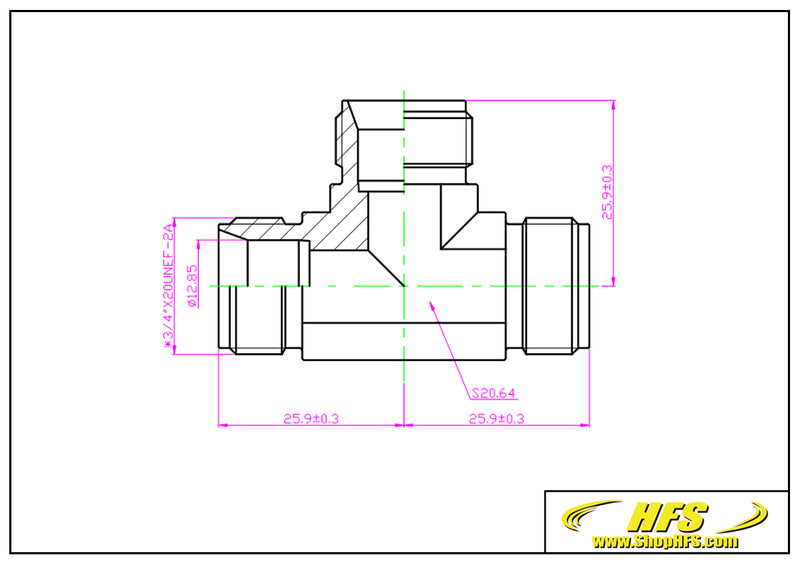 Compression Fitting Tee 1/2" x 1/2" x 1/2" Tube OD Stainless Steel 316