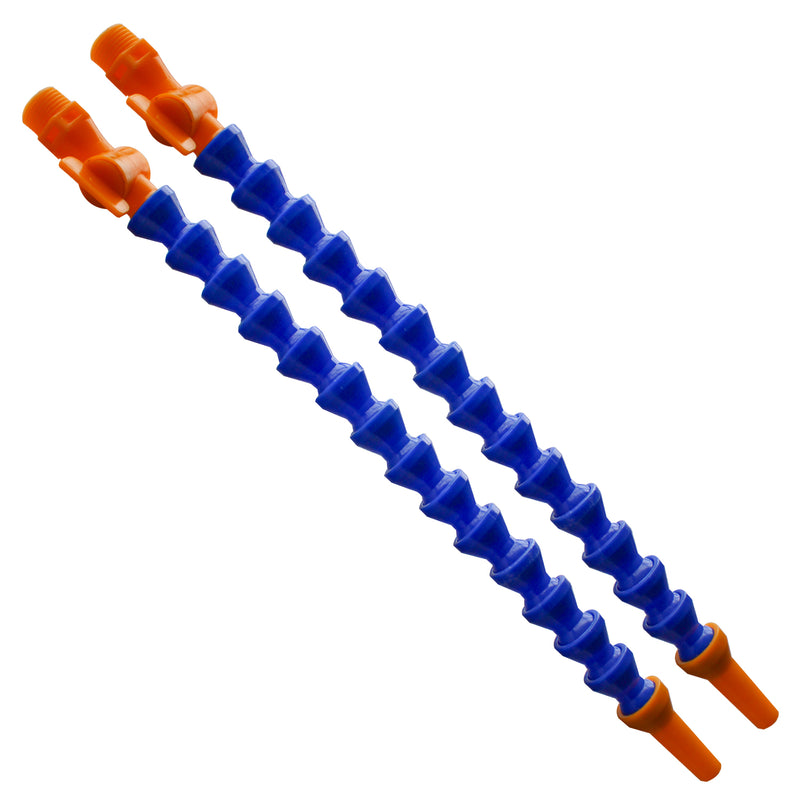 2PCS Flexible Oil Coolant Pipe G1/2 Thread 400mm/15.74"Flat Nozzle