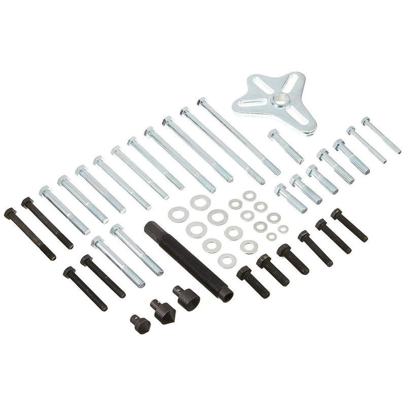 46 Pcs Harmonic Balancer Puller - Gear Puller, Crank Shaft Pulley, Steering Wheel Kit Pulley Yoke Crank